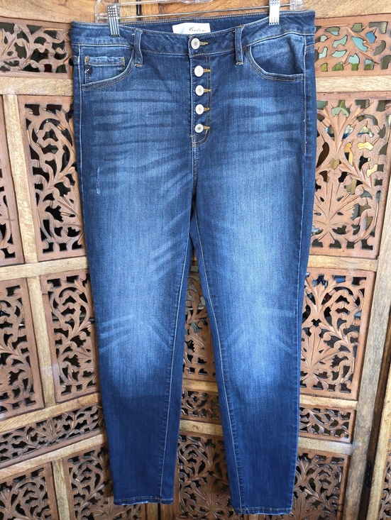 KanCan Denim - KanCan Dark Blue High-Rise Skinny Jeans with Button-Fly